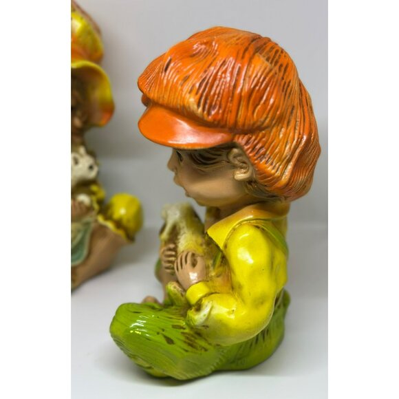 VTG 1974 Universal Statuary Co Andy & Alice | Boy Puppy & Girl Kitten Statue Set - Picture 5 of 10